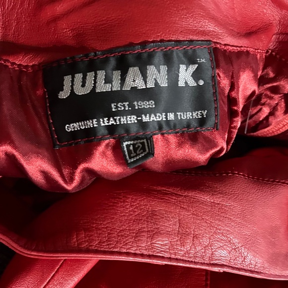 Julian K vintage red leather pant - Picture 3 of 3